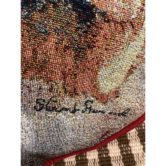 Riddle & Cockrell Heart Shaped Teddy Bear Pillow Embroidered Style Roughly 16x15 - Picture 6 of 11